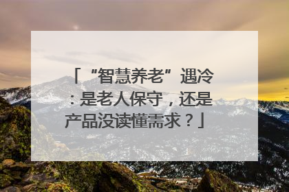 “智慧养老”遇冷：是老人保守，还是产品没读懂需求？